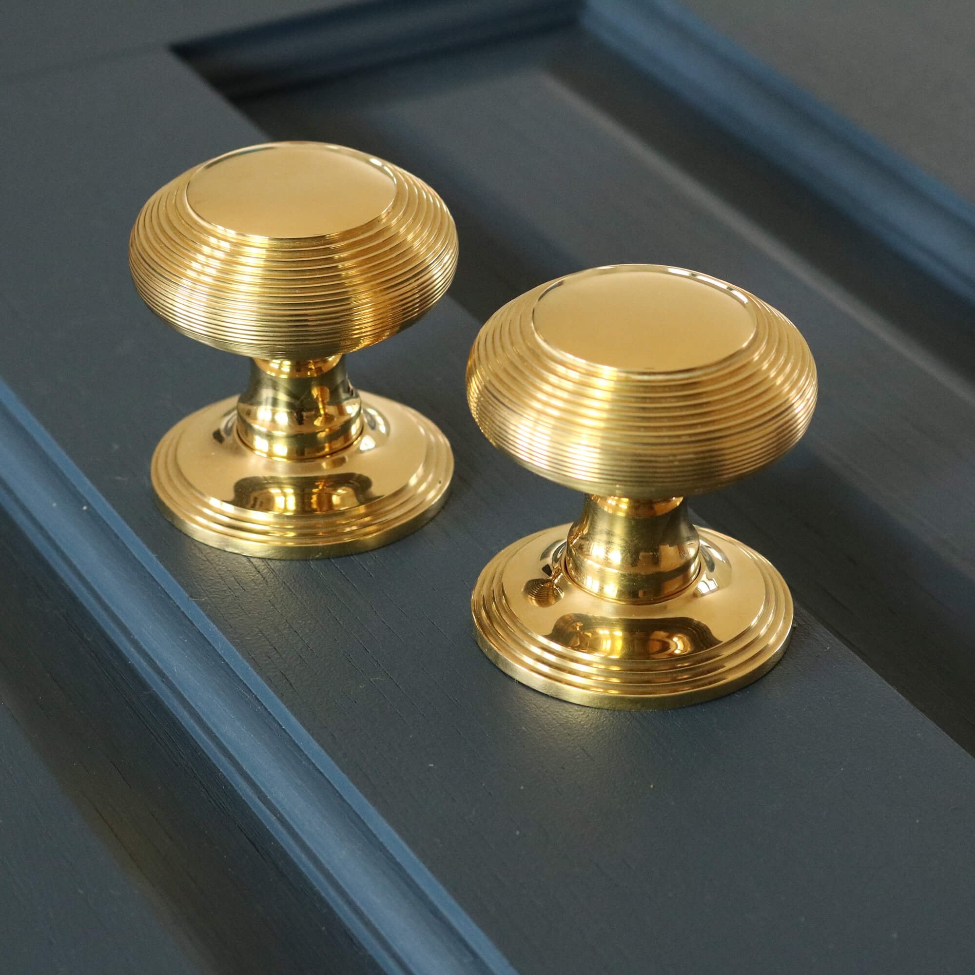 Hatton Unlacquered Brass Reeded Door Knob