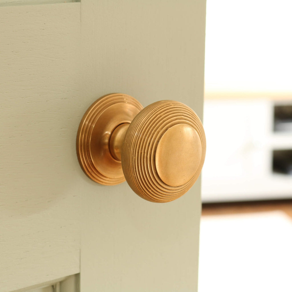 Hatton Aged Brass Reeded Door Knob