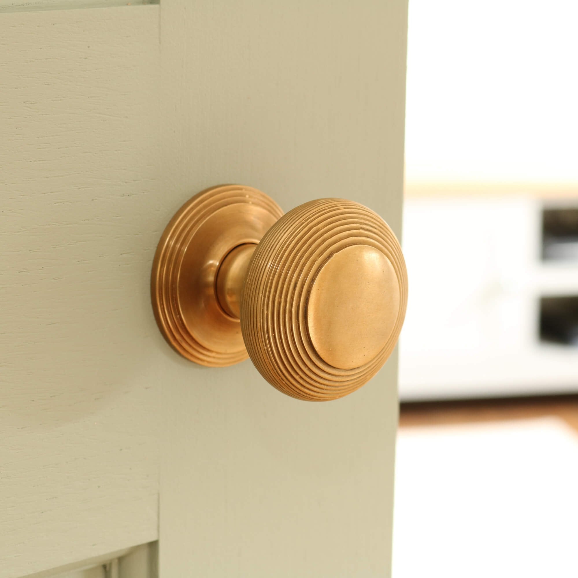 Hatton Aged Brass Reeded Door Knob
