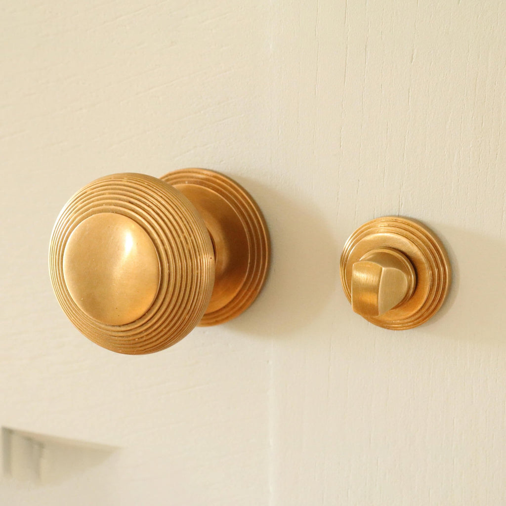 Hatton Aged Brass Reeded Door Knob