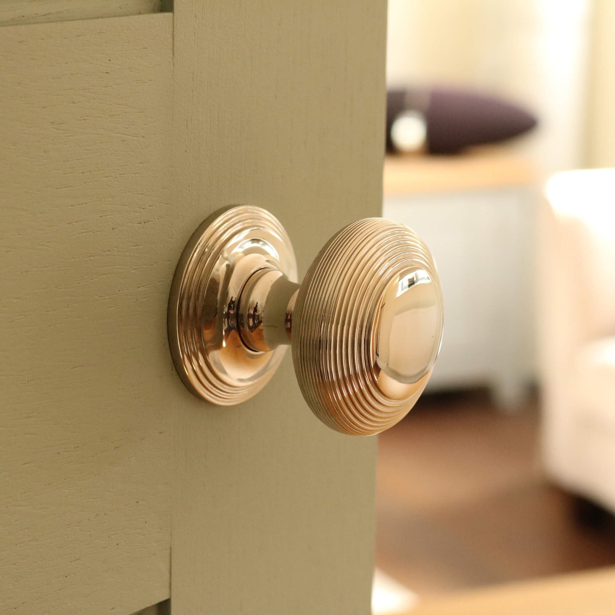 Hatton Polished Nickel Reeded Door Knob