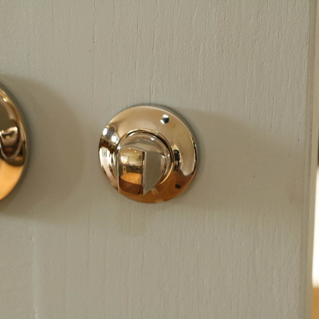 Bathroom Privacy Set on Plain Covered Rose - Polished Nickel