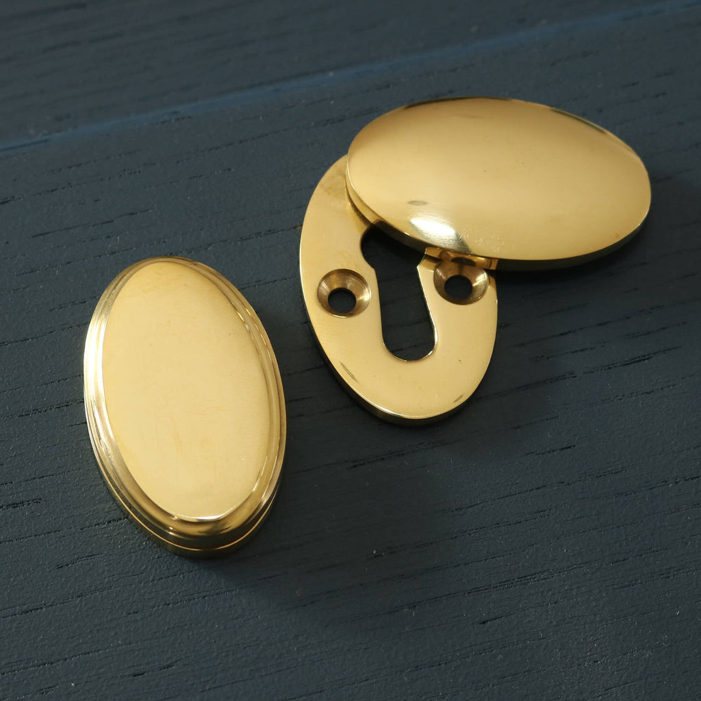 Unlacquered Brass Hatton Oval Covered Escutcheon