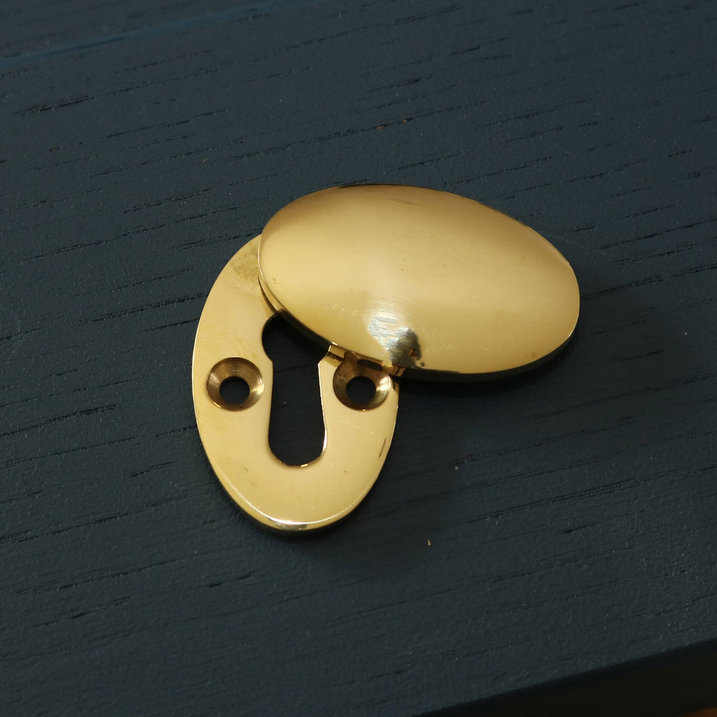 Unlacquered Brass Hatton Oval Covered Escutcheon