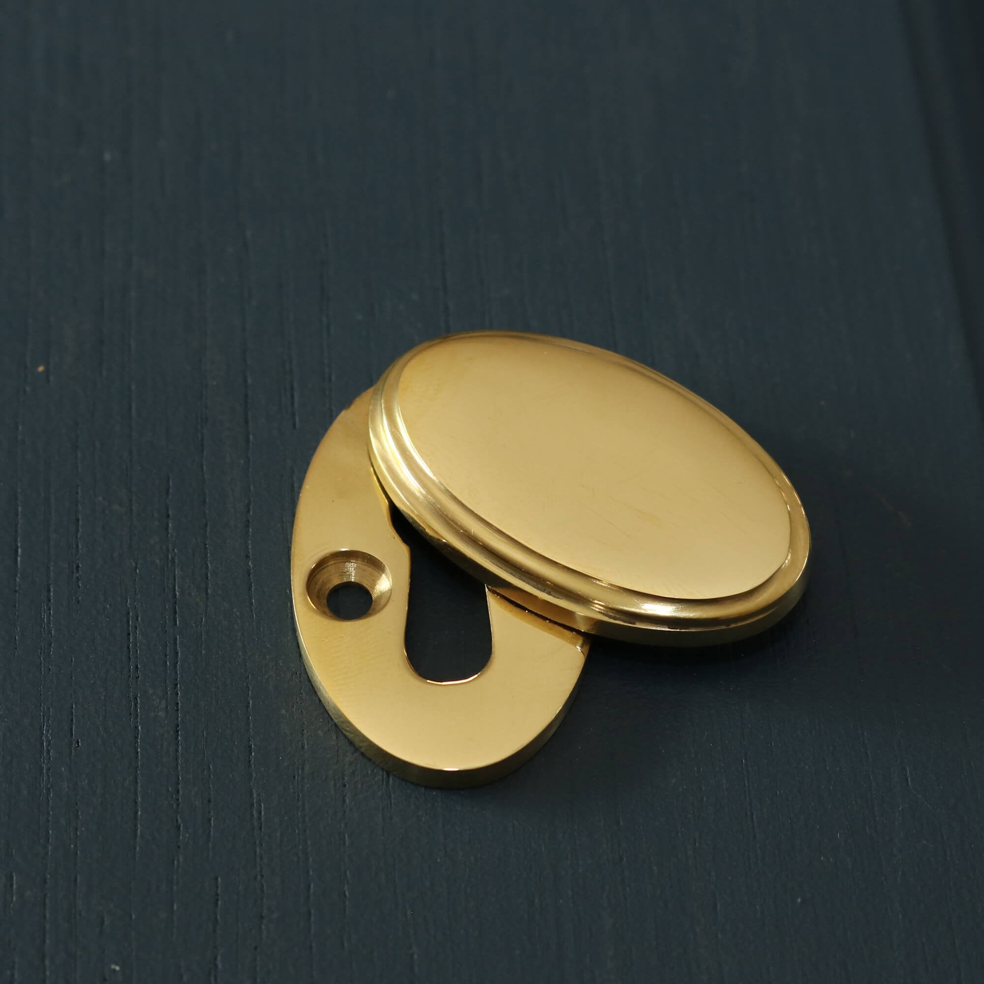 Unlacquered Brass Hatton Oval Covered Escutcheon
