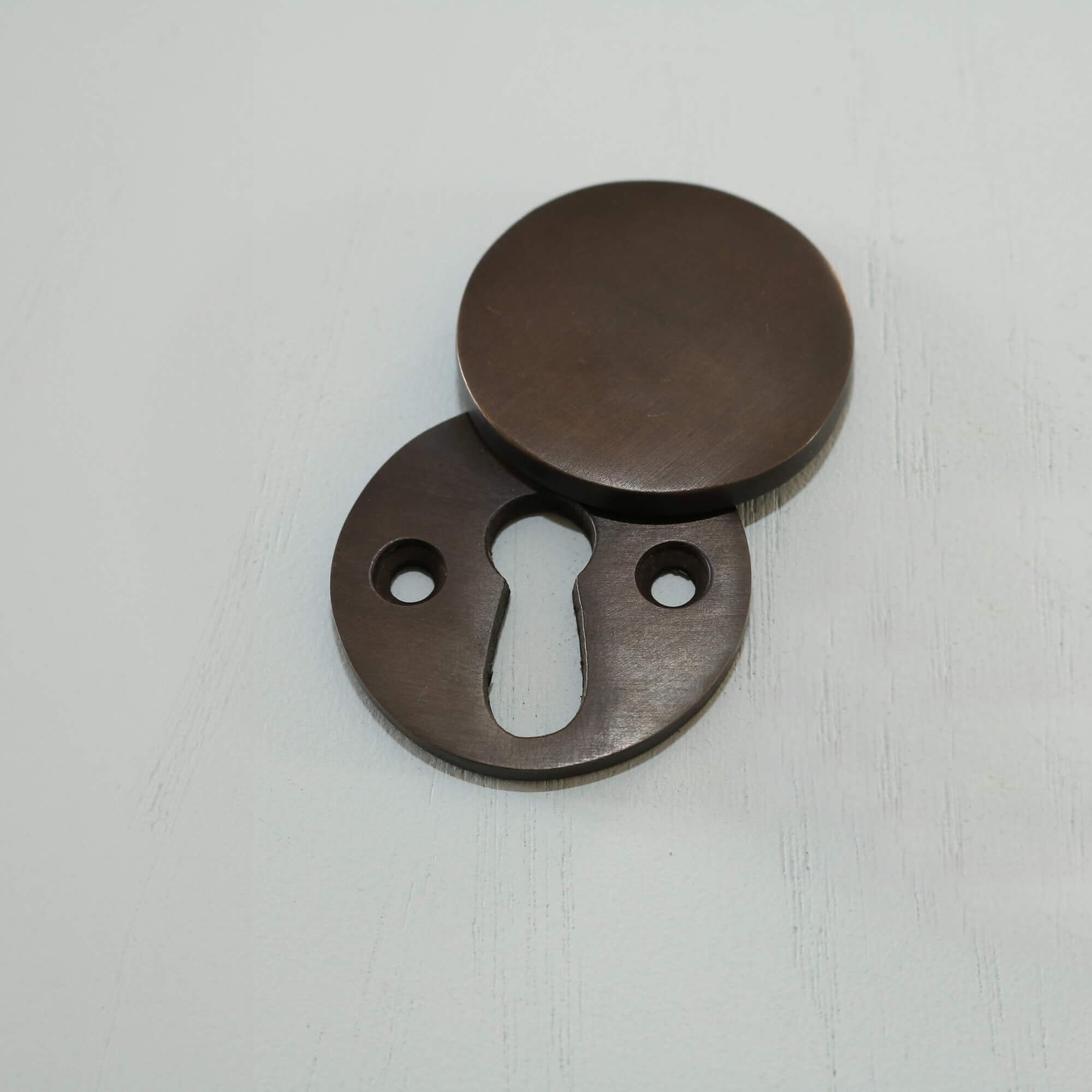 Real Aged Bronze Hatton Round Covered Escutcheon