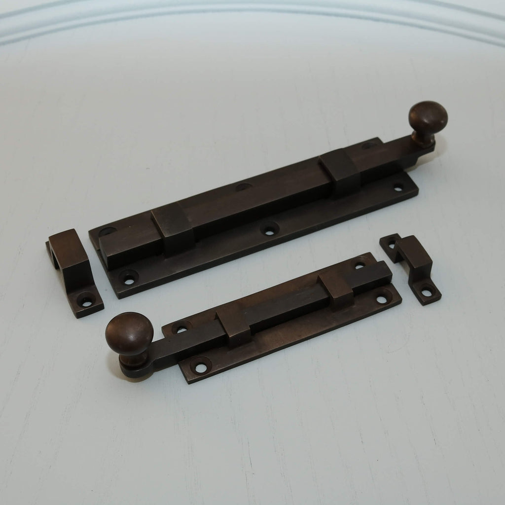 Real Aged Bronze Straight Door Bolts
