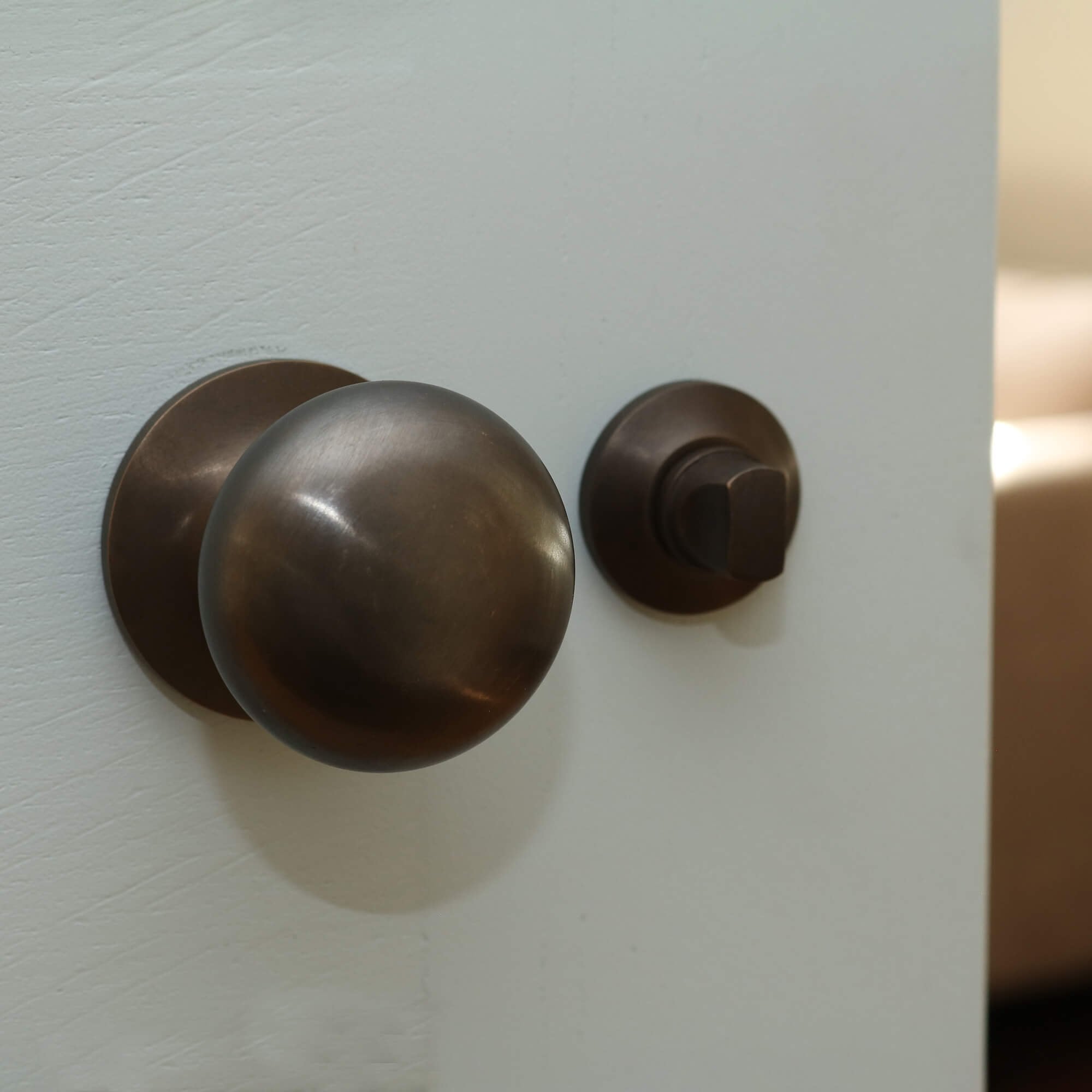 Real Aged Bronze Hatton Cushion Door Knob
