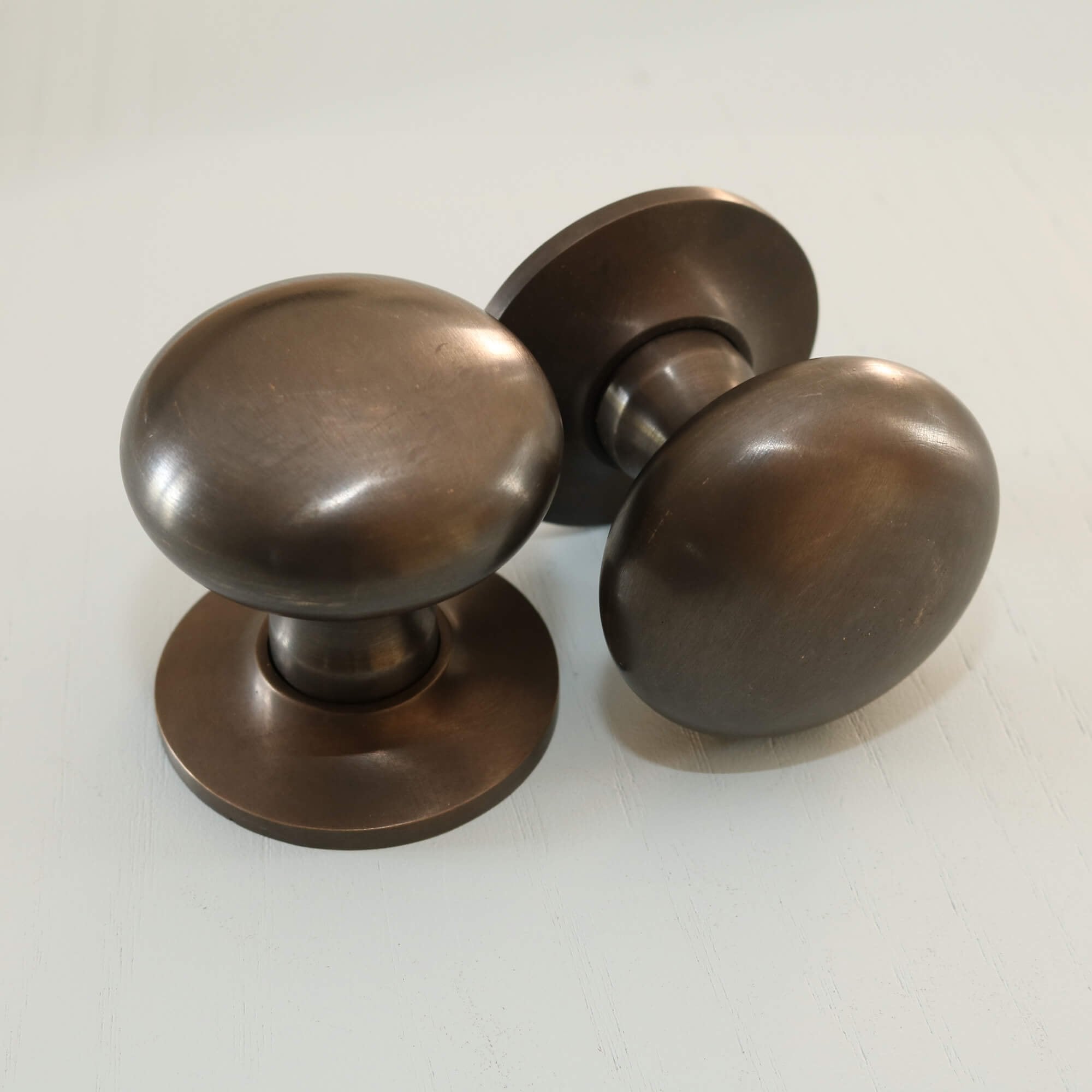 Real Aged Bronze Hatton Cushion Door Knob