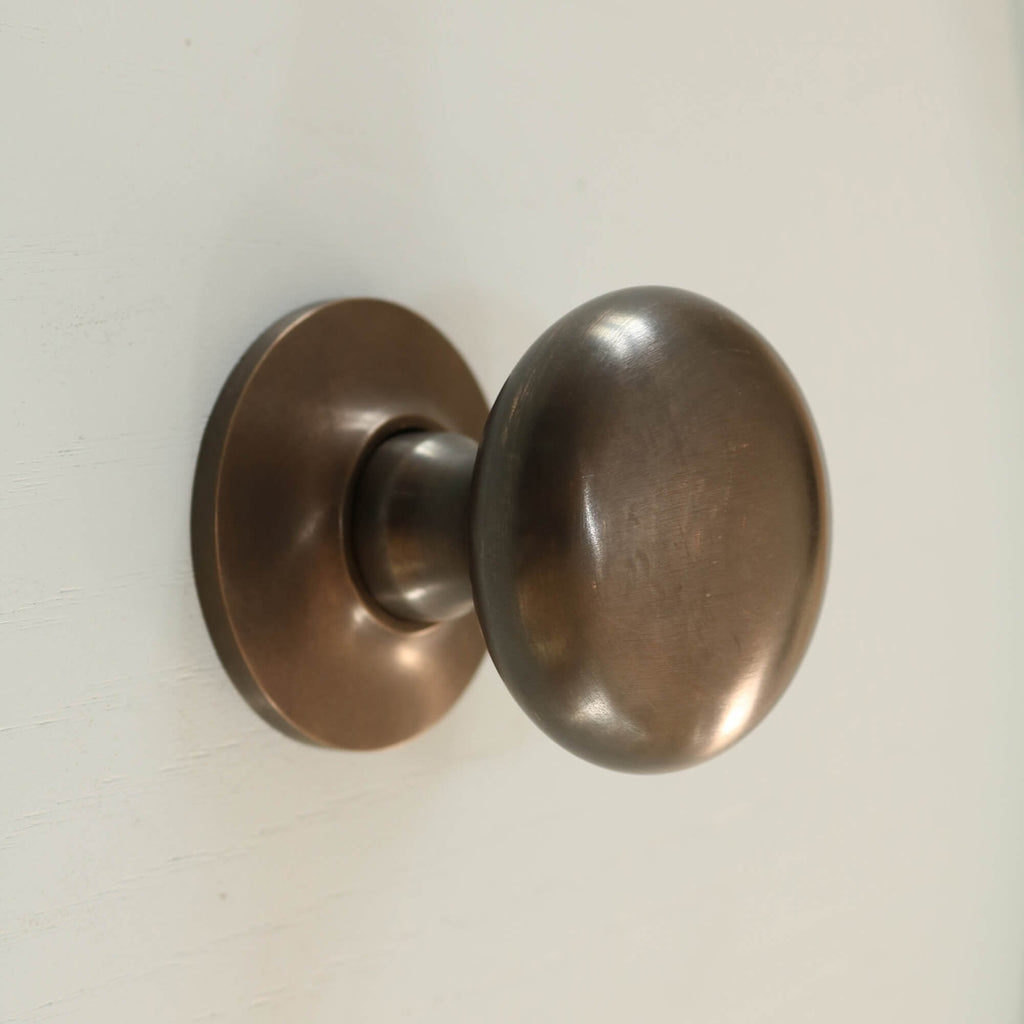 Real Aged Bronze Hatton Cushion Door Knob