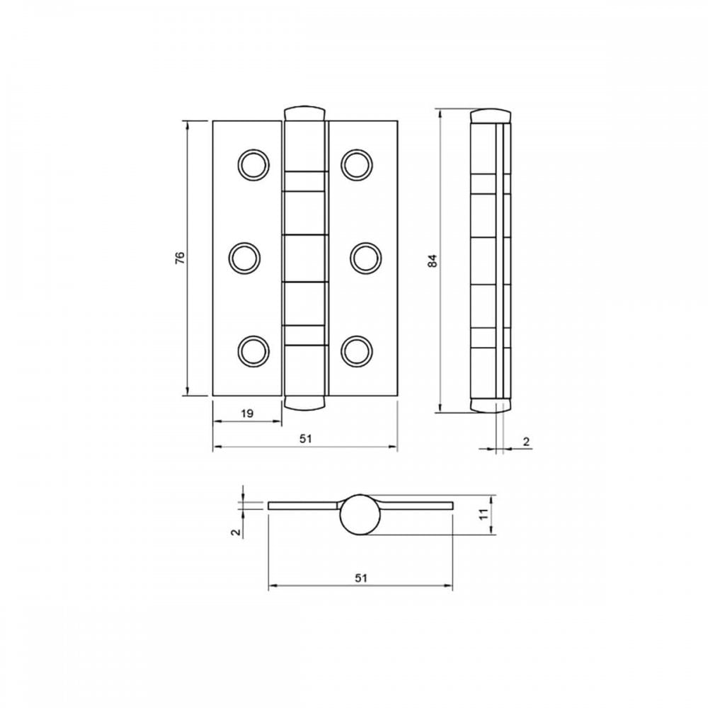 Ball Bearing Hinges - 3 x 2 Inch